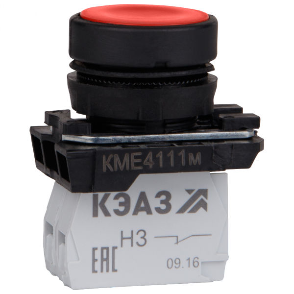 КМЕ-4111м-красный-1но+1нз-цилиндр-IP40 выключатель кнопочный