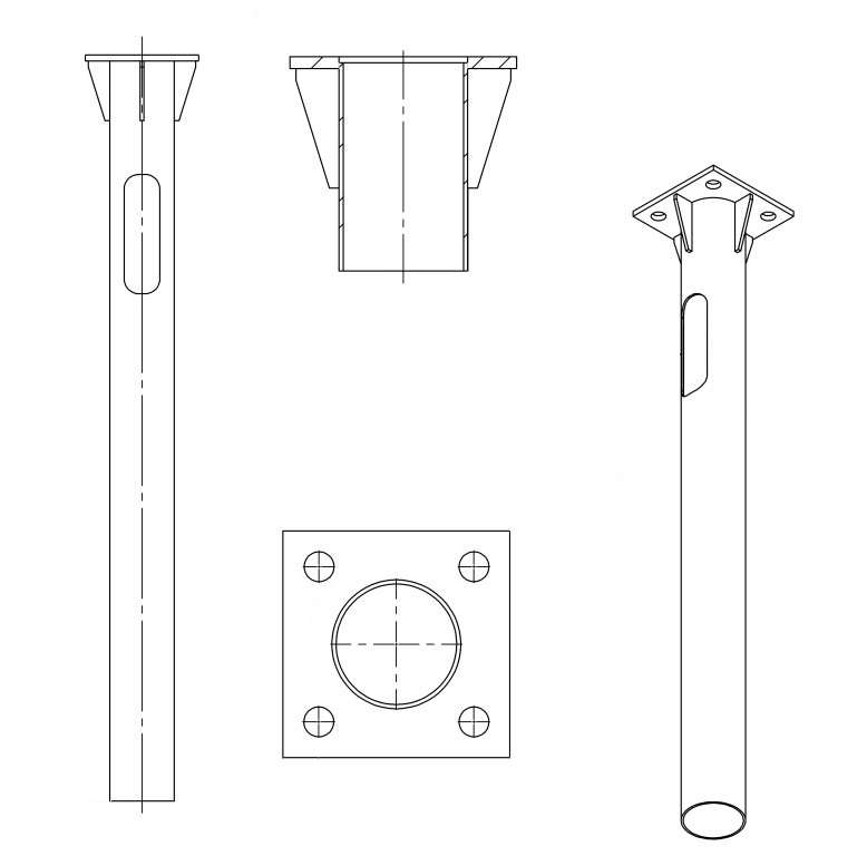 Деталь фундамента закладная ЗДФ-0.159-2.0(К240-180-4х25)-02 Пересвет В00000210