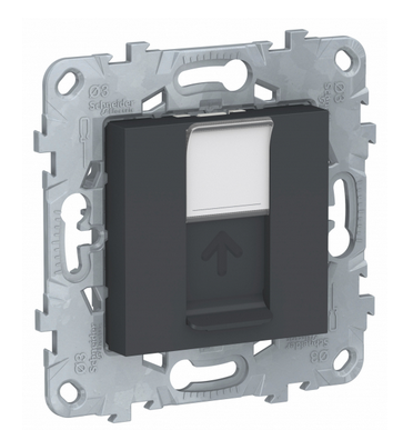 Schneider Electric Unica NEW Антрацит Розетка компьютерная, RJ45, 1-местная категория 6 UTP, NU541554