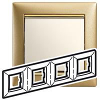 Legrand Valena  Матовое Золото Рамка 4-местная /770304