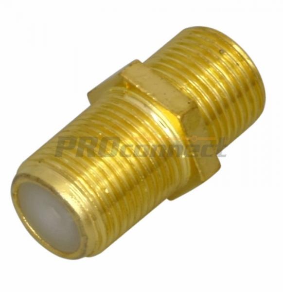 Переходник F-гнездо - F-гнездо  "Бочка"  GOLD  PROCONNECT 05-4201-5