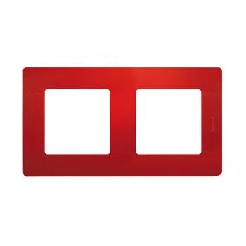Legrand  Etika  Красный Рамка 2-местная 672532