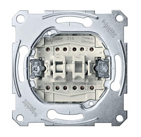 Schneider Electric Merten  Переключатель механизм 2-клавишный. 16 АХ MTN3626-0000