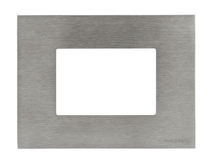 ABB  Zenit  Натур. Сталь Рамка итальянский стандарт на 3 модуля   /N2473 OX//2CLA247300N4001/