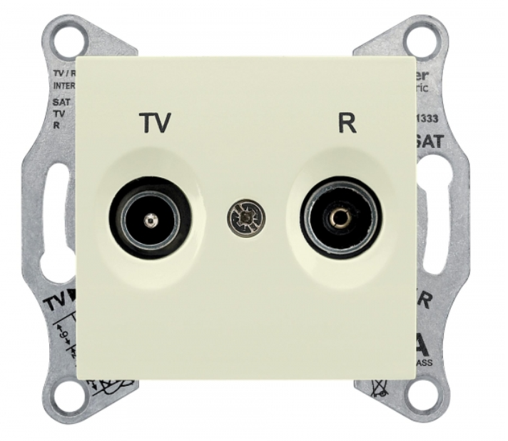 Schneider Electric Sedna  Бежевый Розетка механизм TV/R проходная 8dB IP20 скрытая установка SDN3301347