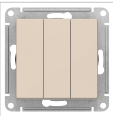 Schneider Electric AtlasDesign Бежевый Выключатель 3-клавишный схема 1+1+1, 10АХ, механизм ATN000231