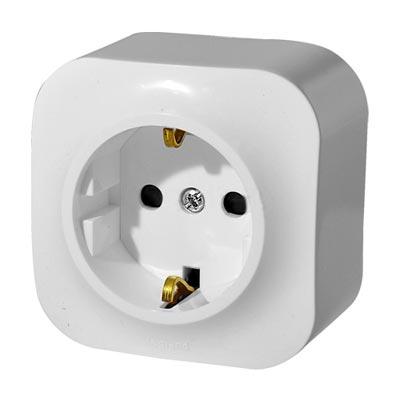 Legrand  Quteo  Белый Розетка 2К+3 евро открытая установка со шторки открытая установка 782220