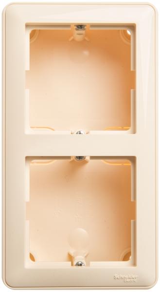 Schneider Electric  Wessen59  Слоновая Кость  Коробка подъемная для наружного монтажа с рамкой 2-местная KP-252-28