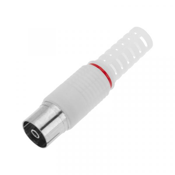 Разъем антенный на кабель, (гнездо-TV), белый, (1шт.)  REXANT 06-0010-A