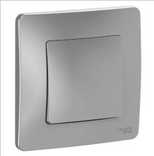 Schneider Electric  BLANCA  Алюминий  Выключатель 1-клавишный  (cх.1), 10А, 250B,  скрытая установка BLNVS010103