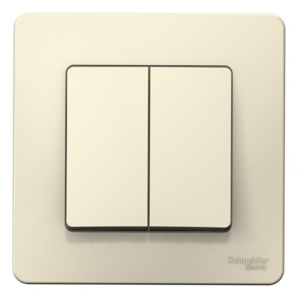 Schneider Electric BLANCA С/У 2-клавишный ВЫКЛЮЧАТЕЛЬ (cх.5), 10А, 250B, МОЛОЧНЫЙ BLNVS010502