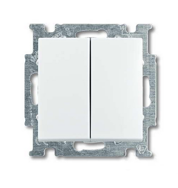 ABB  Basic55  Альпийский Белый Выключатель с клавишей 2-клавишный выкл. (механизм+клавиша) 1012-0-2141/2CKA001012A2141/