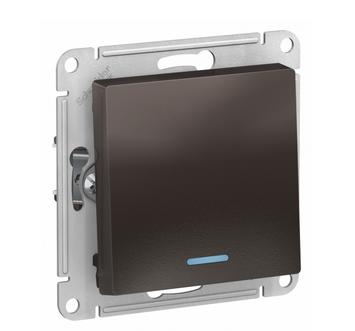 Schneider Electric AtlasDesign Мокко  Выключатель 1-клавишный с подсветкой схема 1а, 10АХ, механизм ATN000613