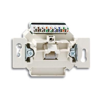 Механизм 1-постовой компьютерной/телефонной розетки UAE, 8 полюсов, RJ45, категория 6е, неэкранированная, до 250 МГц
