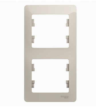 Schneider Electric Glossa Молочный Рамка 2-местная вертикальная IP20 скрытая установка GSL000906