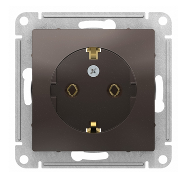 Schneider Electric AtlasDesign Мокко  Розетка с заземляющими контактами, 16А, механизм ATN000643