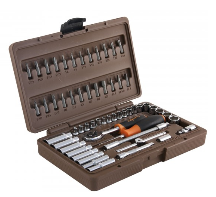 Набор инструментов 57 предм. 1/4",  CrV, пластиковый кейс Ombra OMT57S 55295