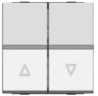ABB  Zenit  Альпийский Белый Выключатель механизм жалюзи кнопочный без фиксации, 2-модуля/2CLA224400N1101/