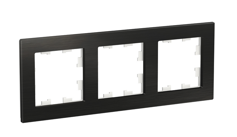 Schneider Electric AtlasDesign NATURE  Металл Оникс  Рамка 3-местная ATN312303