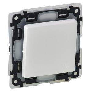 Legrand 752156 Valena LIFE IP44.Переключатель 10АХ 250В с лицевой панелью.Безвинтовые зажимы.Белый