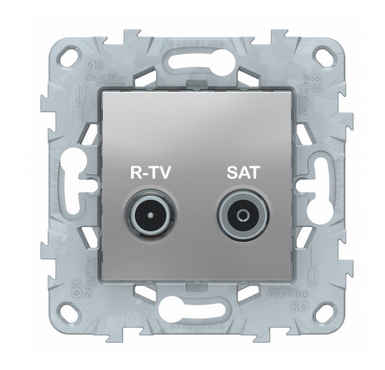 Schneider Electric Unica NEW Алюминий Розетка R-TV/ SAT, проходная NU545630