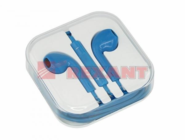 Наушники с микрофоном голубые 18-1995