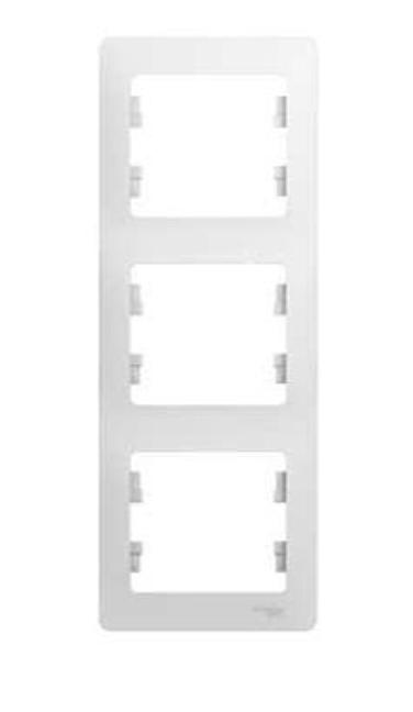 Schneider Electric Glossa  Белый Рамка 3-местная вертикальная IP20 скрытая установка GSL000107