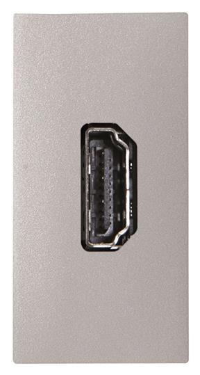 ABB  Zenit  Серебристый Разъём механизм HDMI, тип А, с безвинтовым подключением проводов (20п), 1-модуль . /2C 2CLA215560N1301
