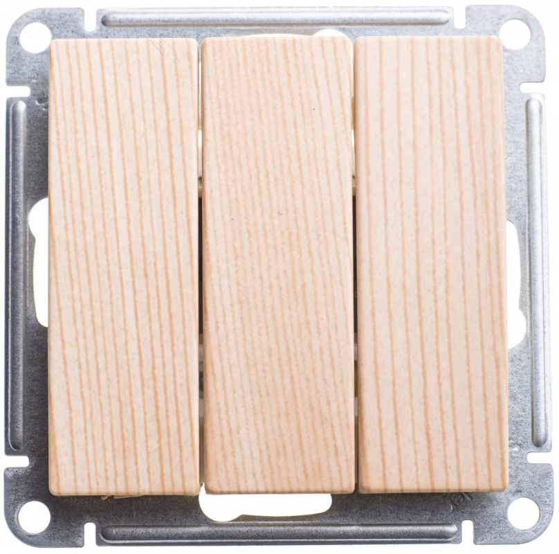Schneider Electric  Wessen59  Сосна Выключатель 3-клавишный  10АХ, механизм VS0510-351-7-86 W59