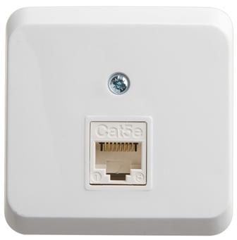 Schneider Electric  ЭТЮД  Белый  Розетка открытая установка компьютерная RJ45 кат.5E Сделано в России KOMA-001B