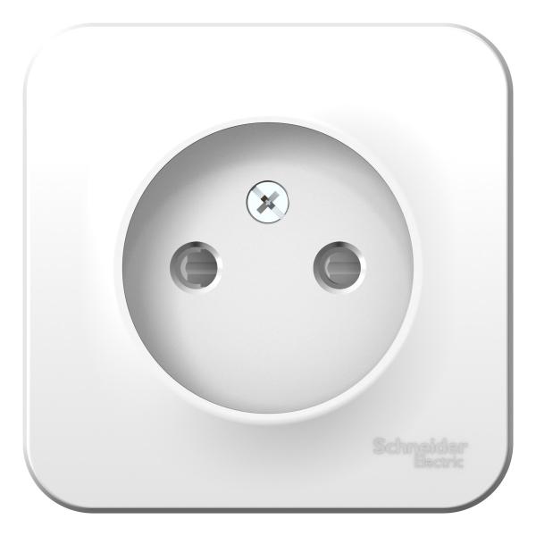 Schneider Electric  BLANCA  Белый  Розетка без заземляющих контактов со шторками изолирующая пластина, 16А, 250В, IP20  открытая установка BLNRA001111