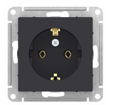Schneider Electric AtlasDesign Карбон  Розетка с заземляющими контактами, 16А, механизм ATN001043