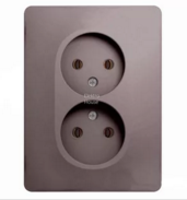 Schneider Electric Glossa Платина Розетка 2-местная без заземляющих контактов 16А, 250В, в сборе IP20 скрытая установка GSL001220