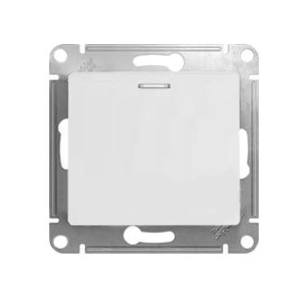 Schneider Electric Glossa  Белый Выключатель 1-клавишный с подсветкой схема 1а, механизм IP20 скрытая установка GSL000113