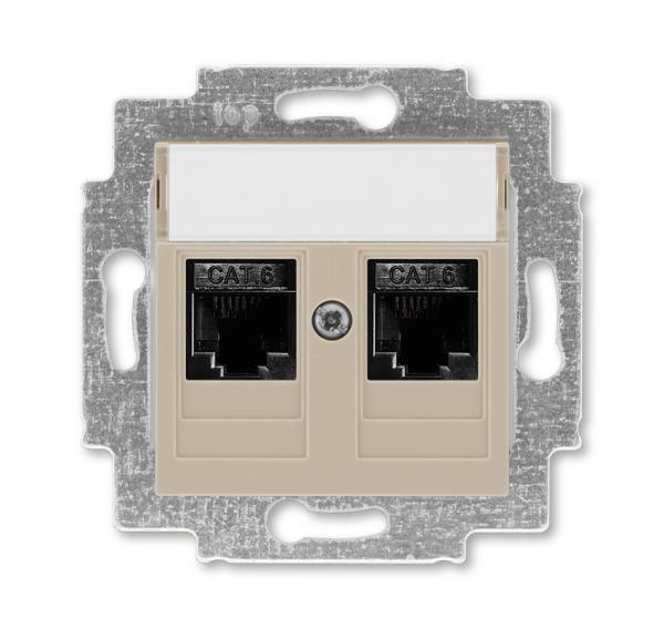 ABB  Levit  Кофе макиато Розетка компьютерная, 2хRJ45 категория 6, 2CHH296118A6018