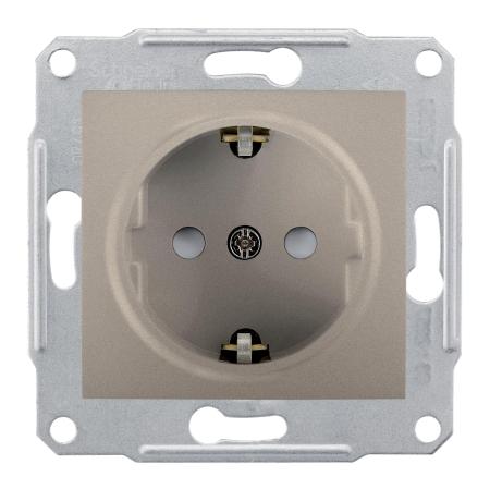 Schneider Electric Sedna Титан Розетка механизм с заземляющими контактами, со шторками, 16А, 250В IP20 скрытая установка SDN3000168