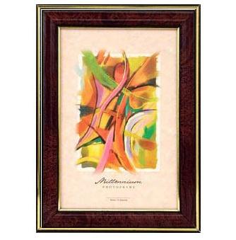 Фоторамка Emafyl 15 283 (105)  10х15 тёмный бордо с 2-мя золотистыми полосками