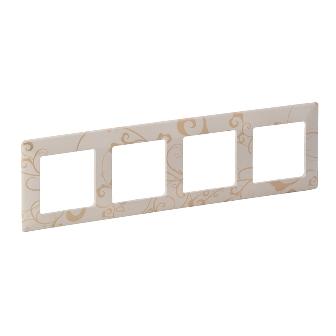 Legrand  Valena  LIFE  Ампир Беж. Рамка 4-местная универсальная скрытая установка IP20 / 754114
