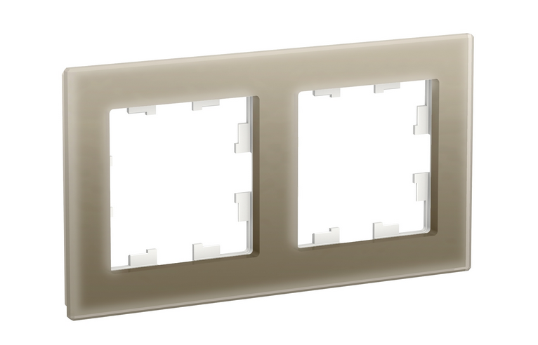 Schneider Electric AtlasDesign NATURE  Стекло Шампань  Рамка 2-местная ATN320502