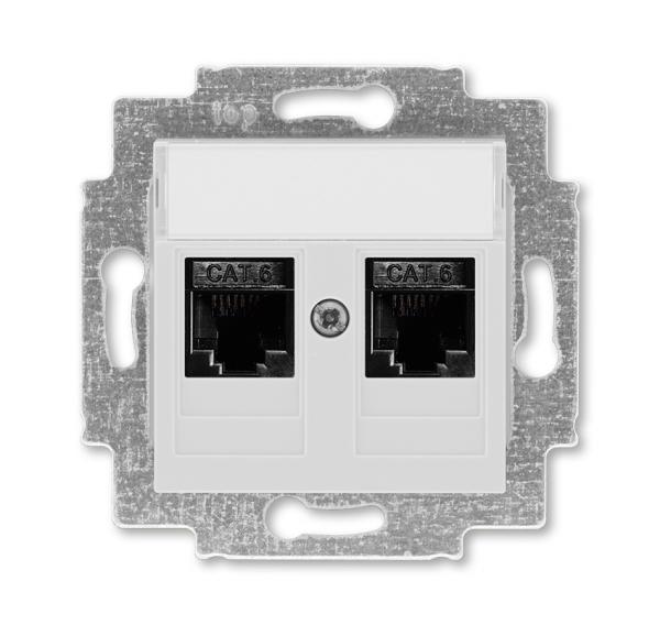 ABB  Levit  Серый Розетка компьютерная, 2хRJ45 категория 6, 2CHH296118A6016