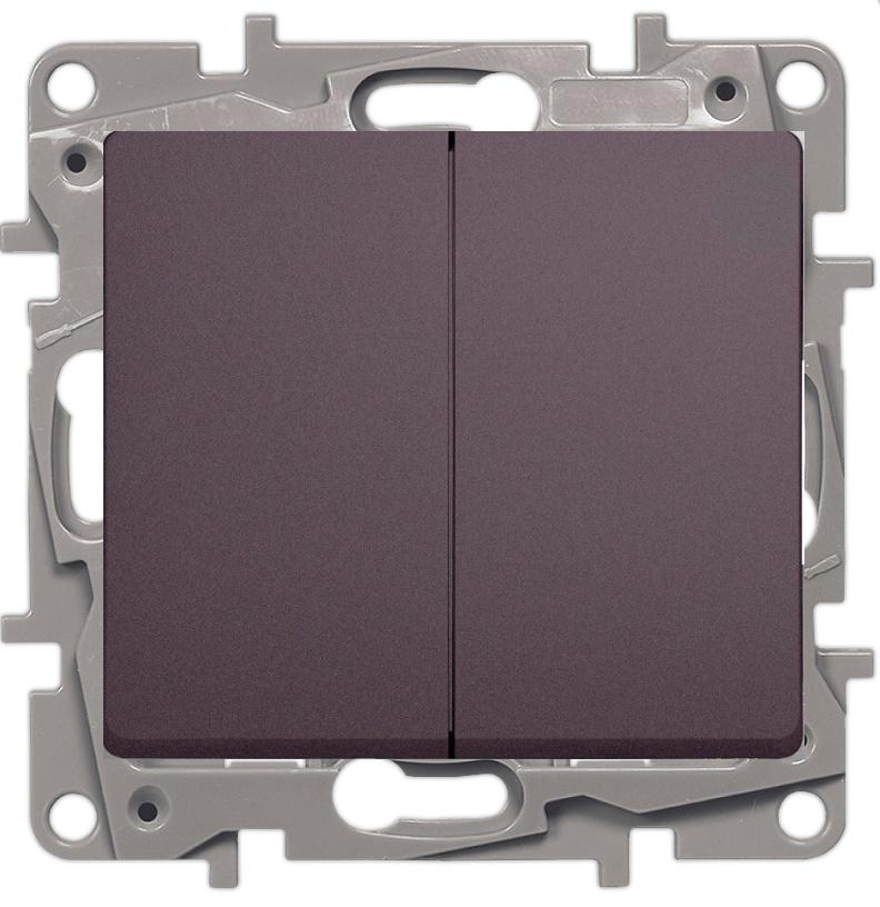 Schneider Electric Glossa Сиреневый Туман Переключатель 2-клавишный схема6, механизм IP20 скрытая установка GSL001465