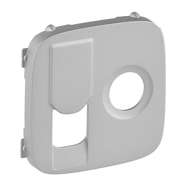 Legrand  Valena  ALLURE Алюминий Лицевая панель розетки TV-RJ45. 754837