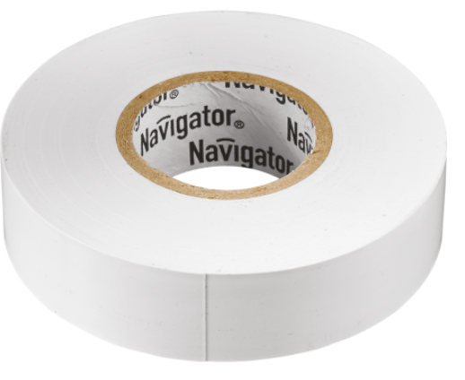 Изолента ПВХ белая 19мм 20м Navigator  NIT-A19-20/WH  71 109