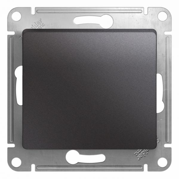 Schneider Electric Glossa Графит Кнопка нажимная, схема 1, 10AX, механизм IP20 скрытая установка GSL001315