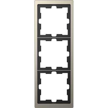 Schneider Electric  MERTEN  D-Life  Никель  Рамка 3-местная MTN4030-6550