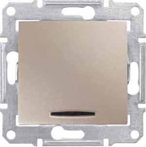 Schneider Electric Sedna Титан Переключатель механизм 1-клавишный с синей подсветкой 10А IP20 скрытая установка SDN1500168