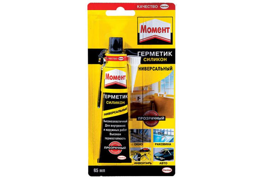 Герметик универсальный силиконовый "Момент" (прозрачный), 85 мл