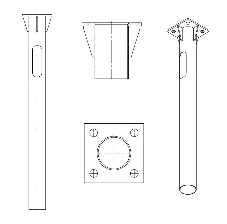Деталь фундамента закладная ЗДФ-0.108-1.5(К200-150-4х20)-02 Пересвет В00000639