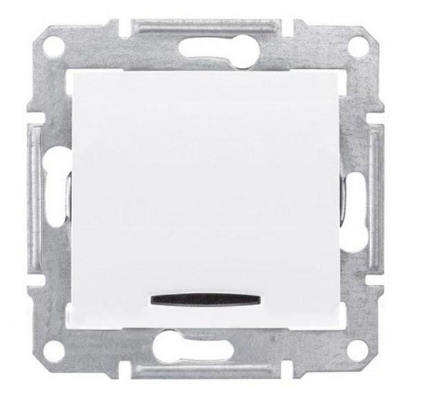 Schneider Electric Sedna  Белый Выключатель механизм 1-клавишный с синей подсветкой 10А IP20 скрытая установка SDN1400121