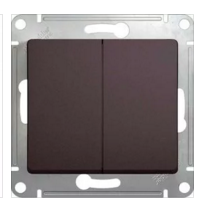 Schneider Electric Glossa Графит Переключатель 2-клавишный схема6, 10AX, механизм IP20 скрытая установка GSL001365